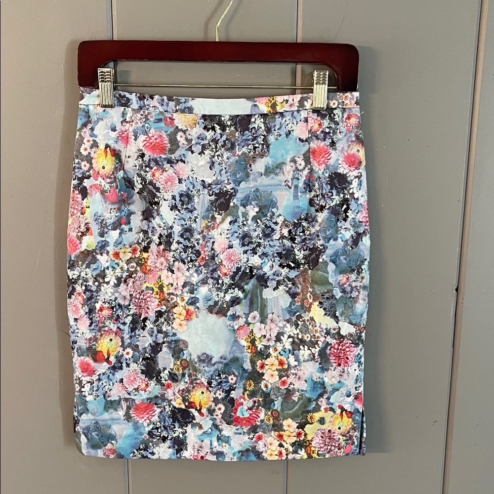 H&M Skirt Pastel Floral Romantic Cottage Fairy Pink Blue Feminine Boho Soft Girl